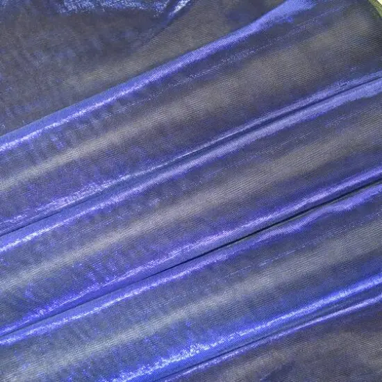 Feldman Blue Metallic Knit Fabric {1}