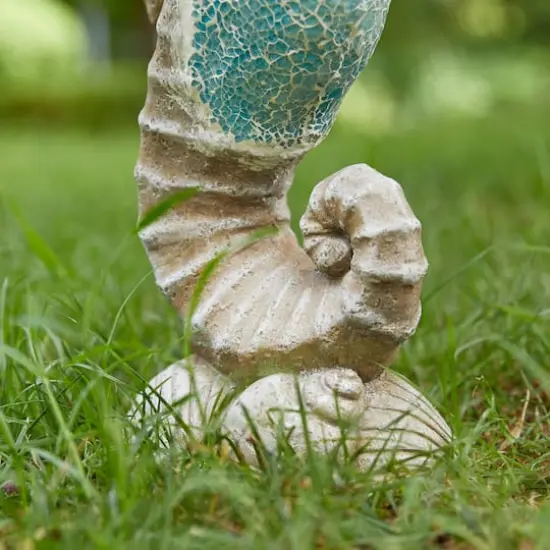 Glitzhome&reg; 21" Faux Granite & Mosaic Seahorse Statue {9}