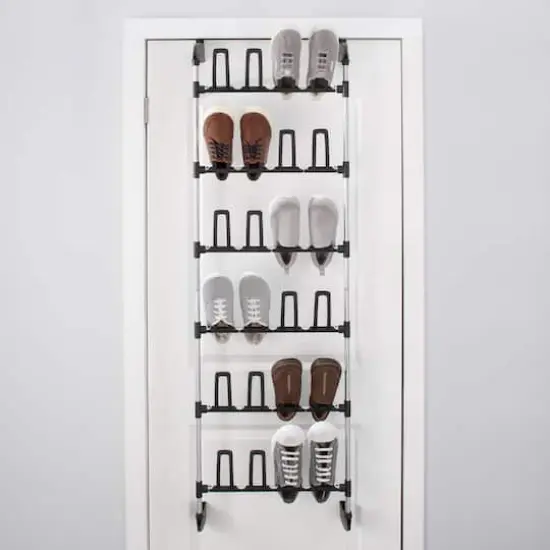 Organize It All 12 Pair Over the Door Shoe Rack {4}