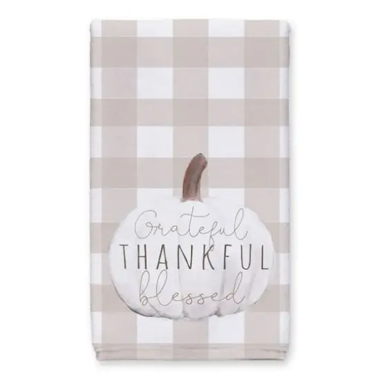Grateful White Pumpkin Tea Towel Set {3}