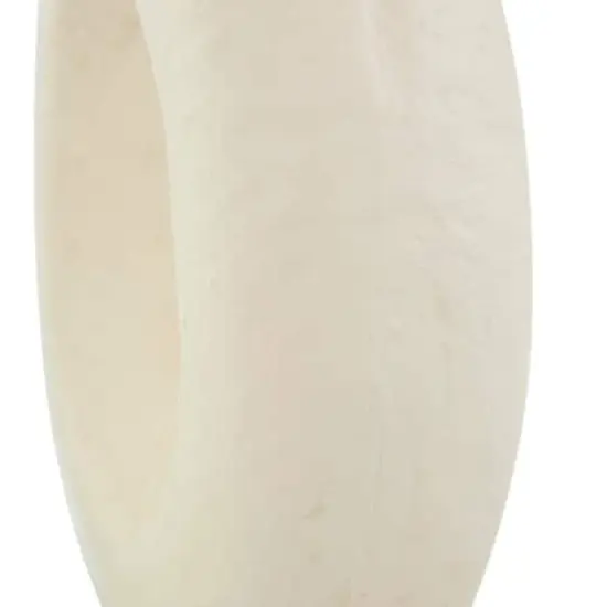 12" Beige Paper Mache Abstract Rounded Vase with Double Openings {5}