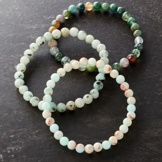 Signature Color Shop Fancy Jasper, Kiwi and Serpentine Beaded Bracelets By Bead Landing&trade; {3}