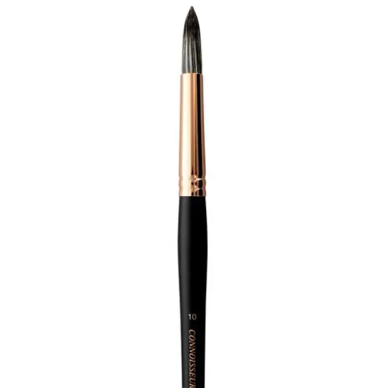 Connoisseur&reg; Black & White Hog Bristle Long Handle Round Brush {3}