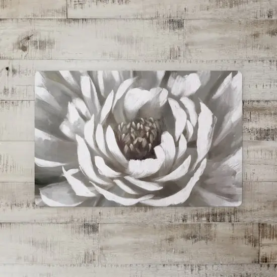 Gray Painterly Bloom Floor Mat {3}