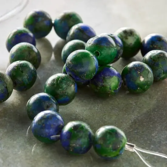 Green & Blue Chryscolla Round Beads by Bead Landing&reg;, 8mm {3}