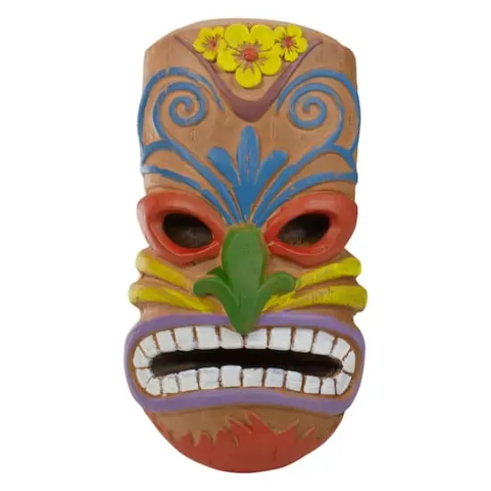 13.5" Tiki Mask Frown Face Outdoor Wall Hanging {1}