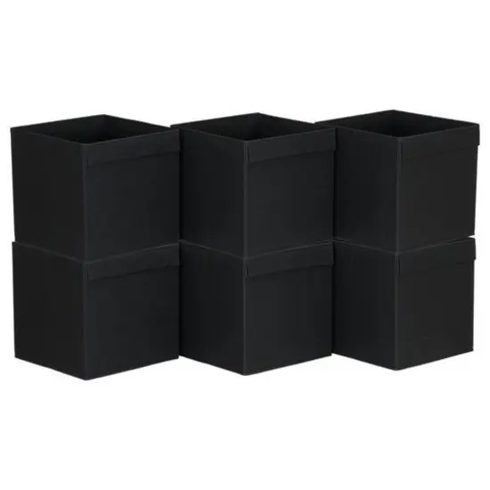 Household Essentials 11" Storage Cubes with Lip Handles, 6ct. Black {1}