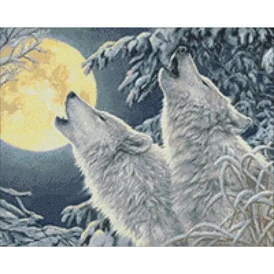 Crafting Spark Two Wolves Diamond Painting Kit {1}