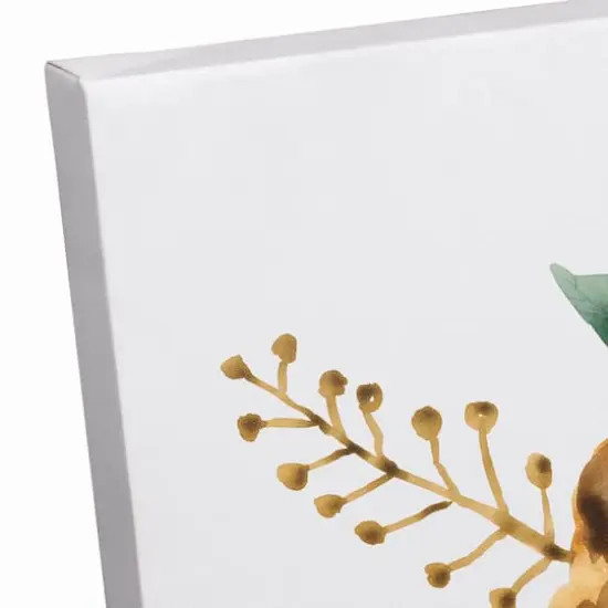 Yellow Feathers and Flowers 16" x 20" Canvas Wall Art {4}