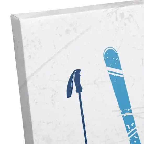 Let It Snow Skis 36x12 Canvas Wall Art {4}
