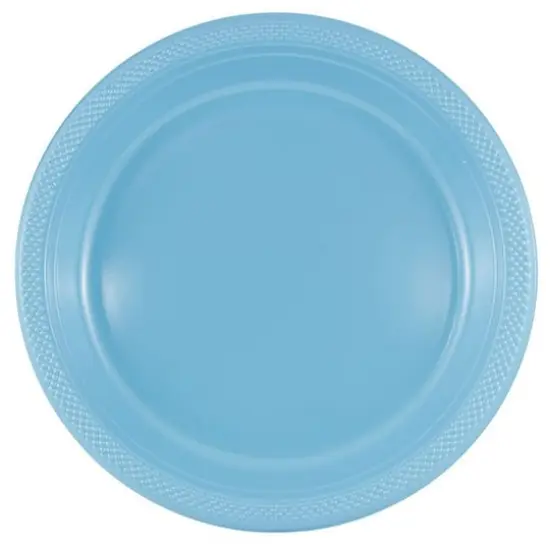 JAM Paper 10.25" Plastic Party Plates, 20ct. Caribbean Light Blue {1}
