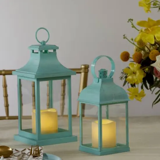 Kate Aspen&reg; Blue Hampton LED Vintage Decorative Lantern {6}