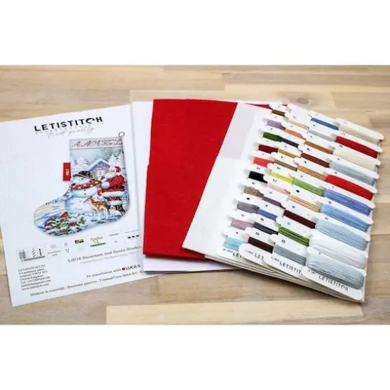 Letistitch Snowman And Santa Stocking Counted Cross Stitch Kit {5}