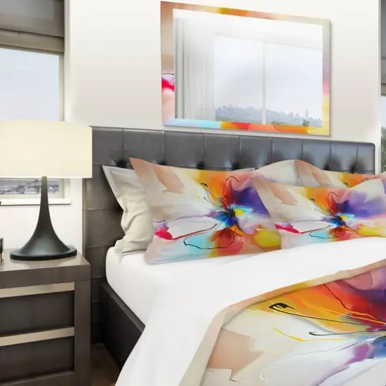 Designart 'Creative Flower in Multiple Colors' Modern & Contemporary Bedding Set - Duvet Cover & Shams {6}