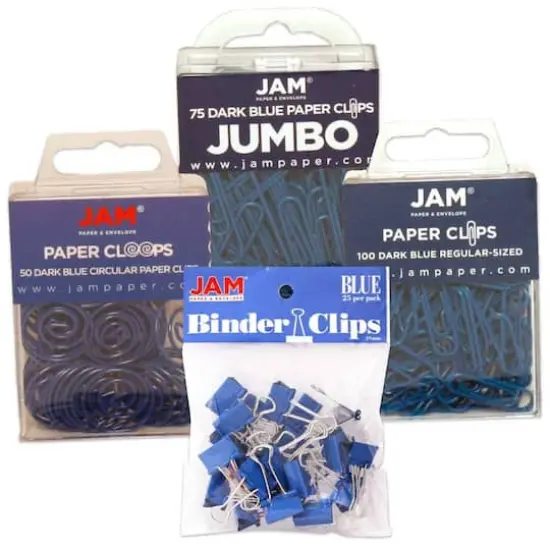 JAM Paper Office Clips Assortment Pack Blue {1}