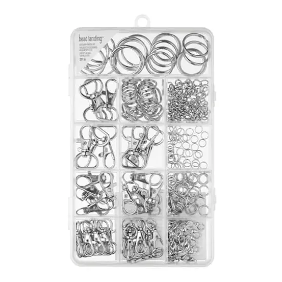 Rhodium Keychain-Making Findings Kit by Bead Landing&trade; {4}