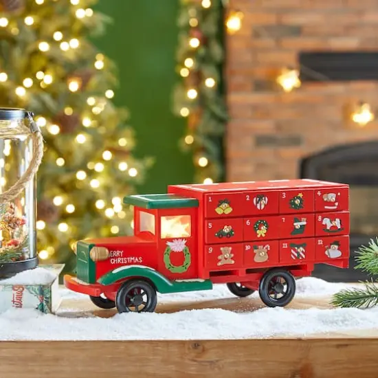 Glitzhome&reg; 14.5" Christmas Truck Countdown D&eacute;cor {3}