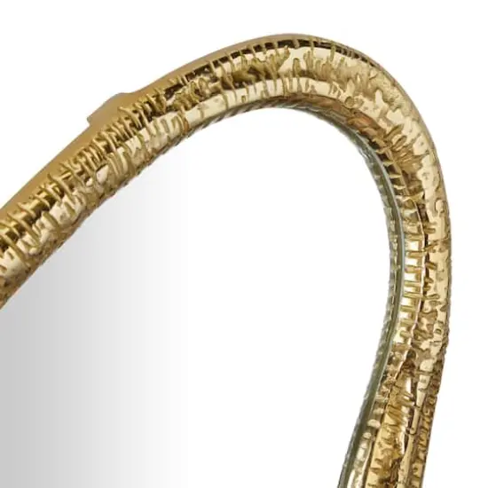 Gold Aluminum Contemporary Abstract Wall Mirror, Set of 3 23", 19", 15" {4}