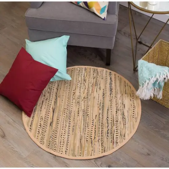 DII&reg; Taupe Round Rag Rug, 3ft. {6}