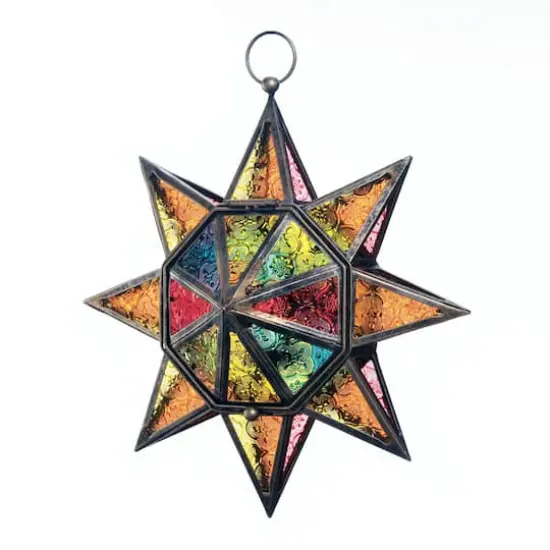 13" Multi Faceted Colorful Star Lantern {1}