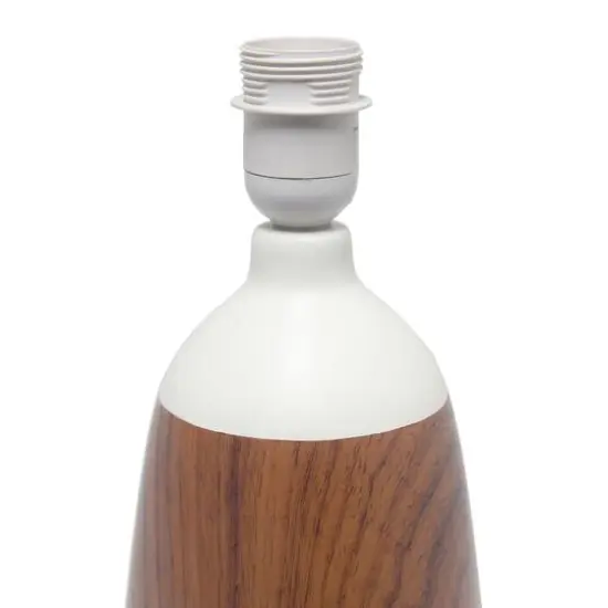 Simple Designs Ceramic Oblong Table Lamp Dark Wood/Off White {7}