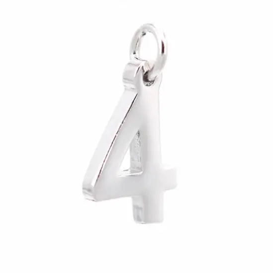 Sterling Silver Number Charm by Bead Landing&trade; 4 {4}
