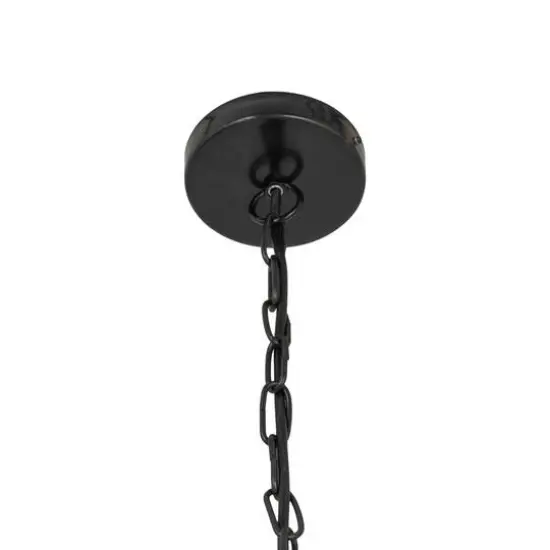 Hello Honey&reg; Black Finish Laminated Capiz Tiered Chandelier {6}