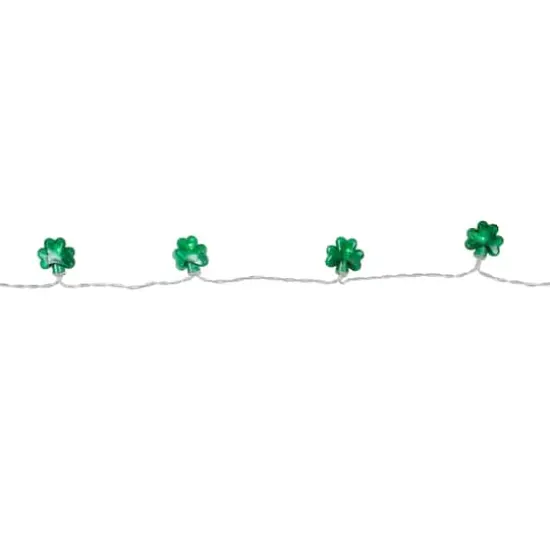 20ct. Green LED Mini St Patrick's Day Shamrock Lights {4}