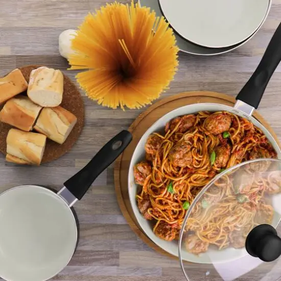 Gibson Home® 11-Piece Black Gazebo Ceramic Nonstick Aluminum Cookware Set {7}