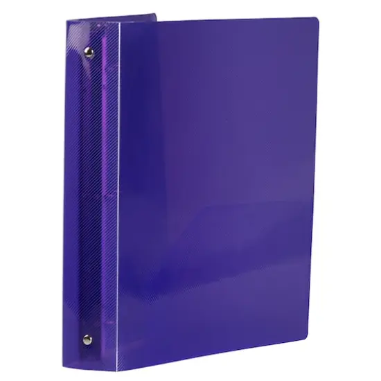 JAM Paper 1.5" Glass Twill Plastic 3-Ring Binder Purple {4}