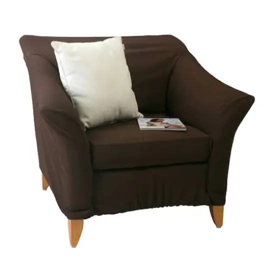 Home Details Waffle Design Chair Recliner Stretch Fit Slipcover Brown {4}
