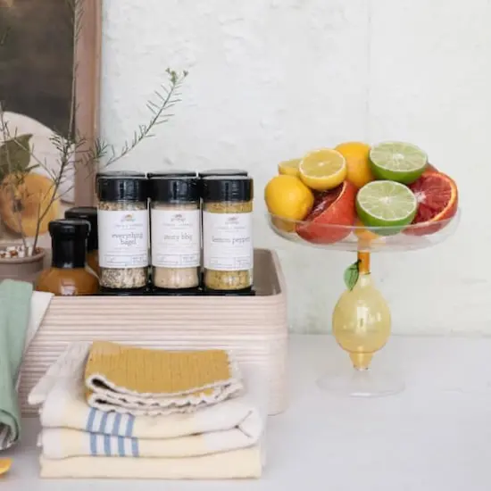 Hello Honey&reg; 7.75" Lemon Zest Glass Food Pedestal {5}