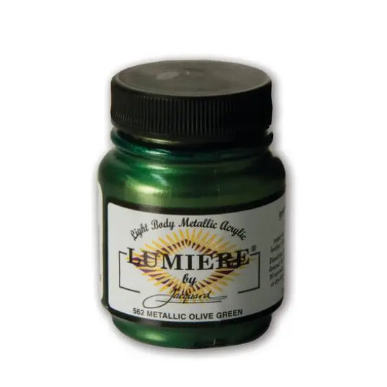 Jacquard Lumiere Metallic Acrylic Paint, 2.25oz. Metallic Olive Green {1}