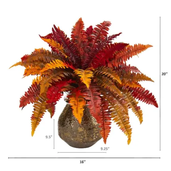 20" Autumn Boston Fern Plant in Decorative Planter {3}