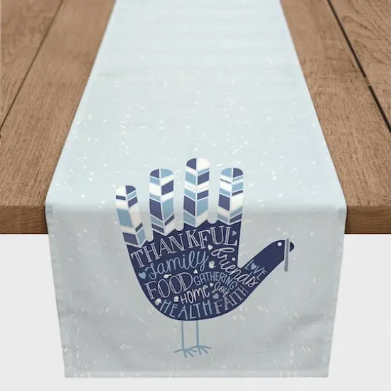 90" Hand Turkey Polyester Twill Table Runner {4}