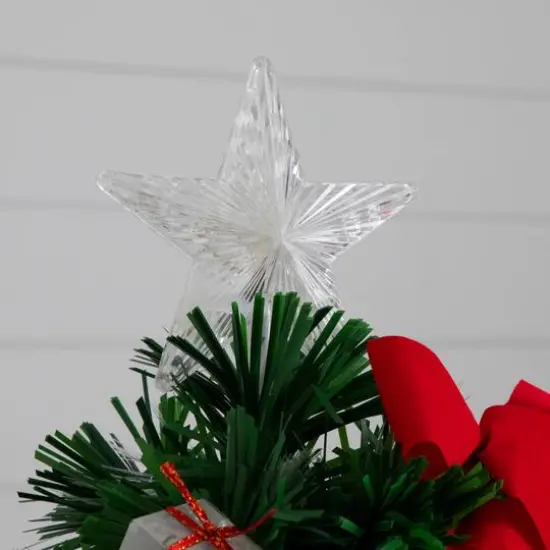 2ft. Fiber Optic Classic Star-Topped Artificial Christmas Tree in Decorative Planter {10}