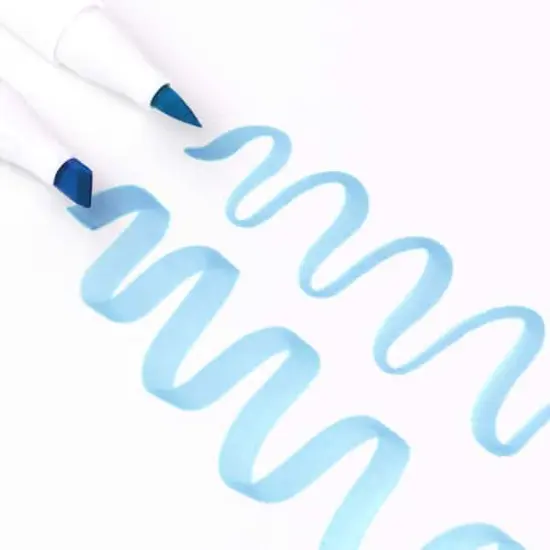 Ohuhu&reg; Honolulu Brush & Chisel Dual Tip Blue Tones Marker Set {4}