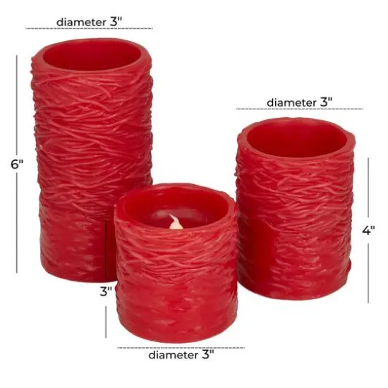 Red Coastal Flameless Candle Set {7}