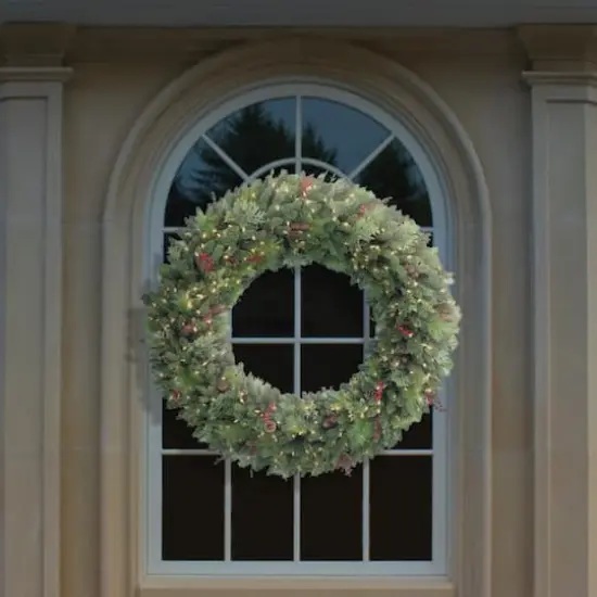 6ft. Pre-Lit LED Rocky Mountain Spruce Wreath {4}