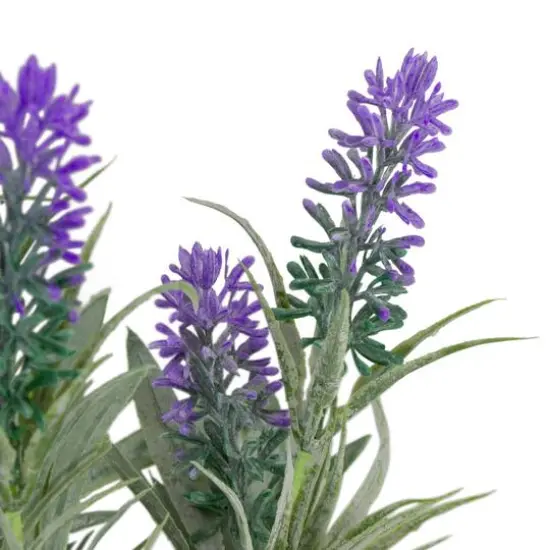 11'' Artificial Lavender Arrangement in White Tin Can {5}