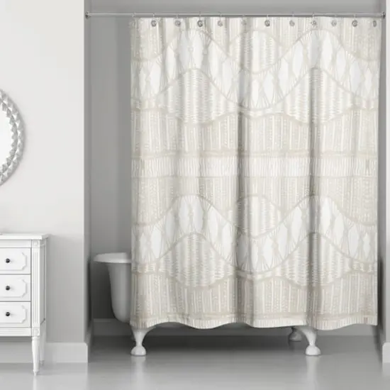 Lace Pattern Shower Curtain Cream {3}