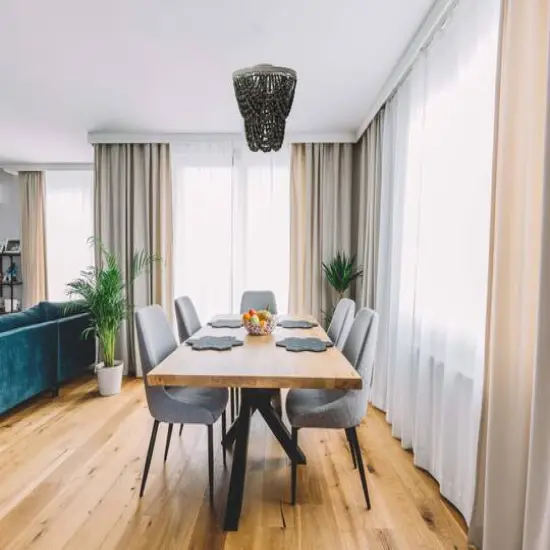 Hello Honey&reg; 2-Tier Draped Wood Bead Semi-Flush Mount Ceiling Light Black {5}