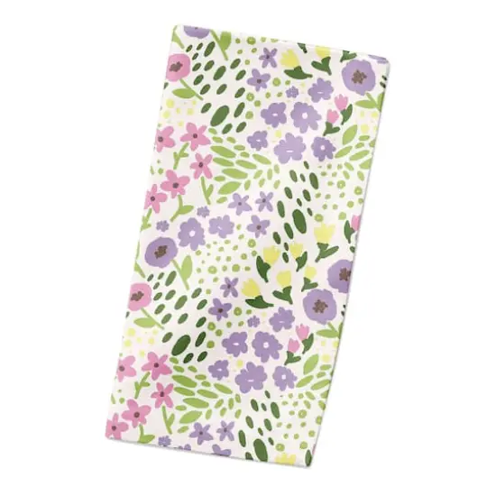 Whimsical Spring Floral Napkin 10" x 10" Cotton Twill Napkin {3}