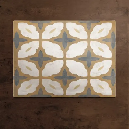 Yellow and Blue Medallion 18" x 14" Cotton Twill Placemat {3}