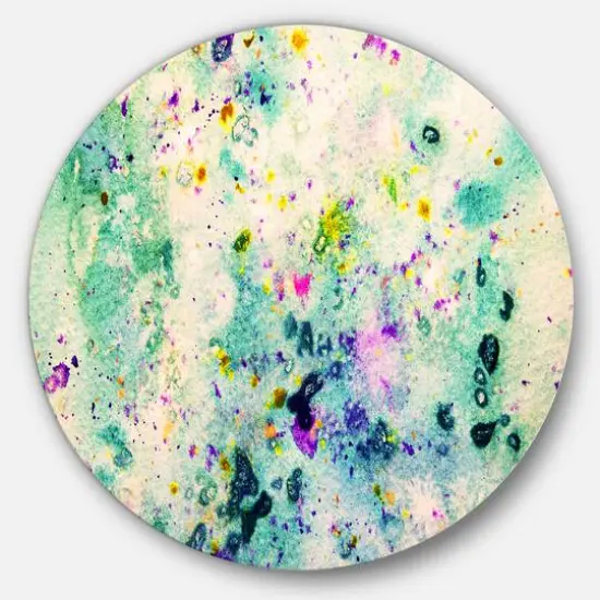 Designart - Color Splatter' Abstract Circle Metal Wall Art {1}