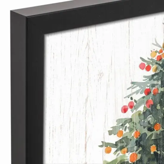 Christmas Tree Presents 12.73" x 15.73" Black Framed Canvas {4}