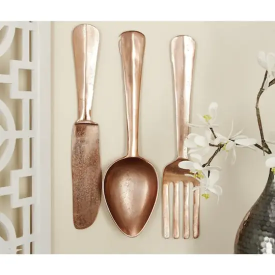 Rose Gold Aluminum Utensils Wall D&eacute;cor Set {4}