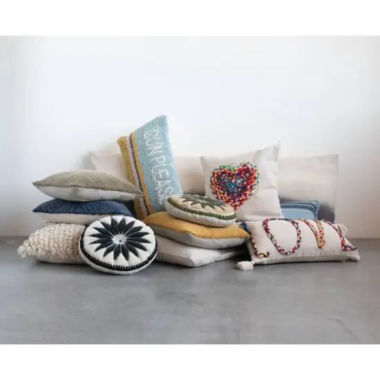 Love Chindi Appliqued Cotton Pillow {6}