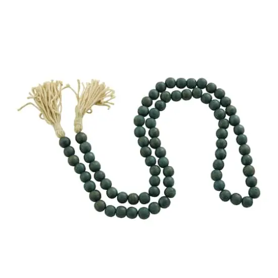Green Wood Bohemian Bead Garland 81" x 1" x 1" {3}