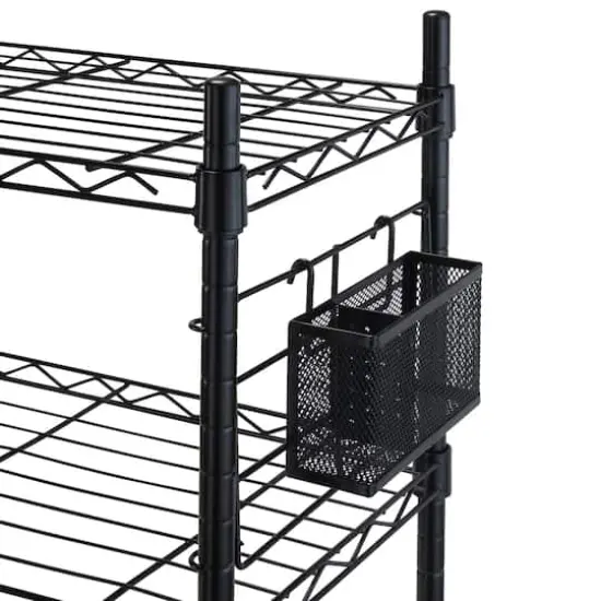 Organize it All Black Steel Etagere Adjustable Shelves {6}